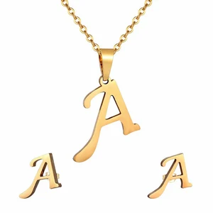 Erstes Halskettenalphabet für Frauen, Ohrringe aus Edelstahl, präsentieren Schmuck, 26 englische Buchstaben, Mode 10 Hauptverkaufs -Ohrring -Buchstaben B - №1