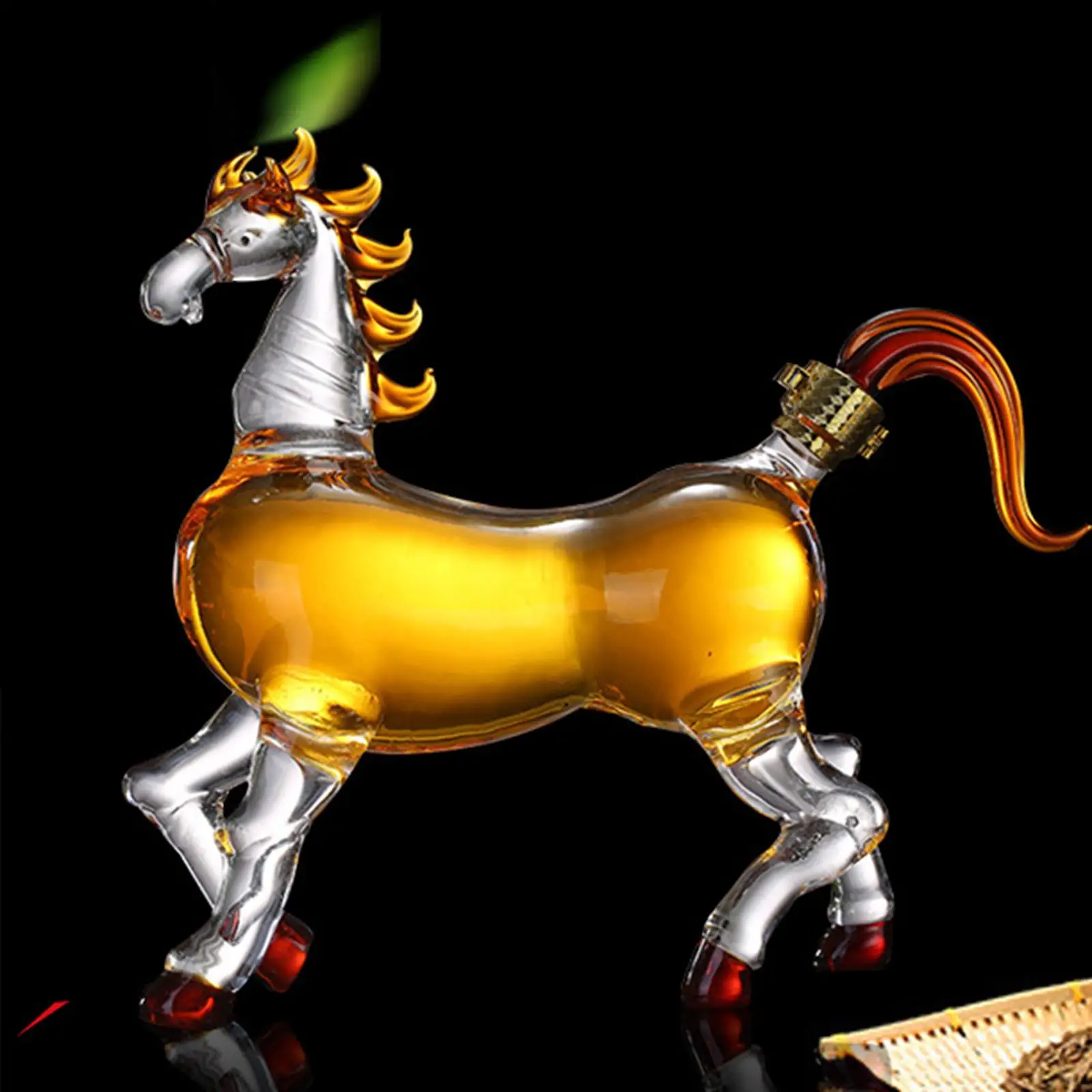 

Creative Horse Shape Decanter 1L Decorative Horse Stand Glass Transparent