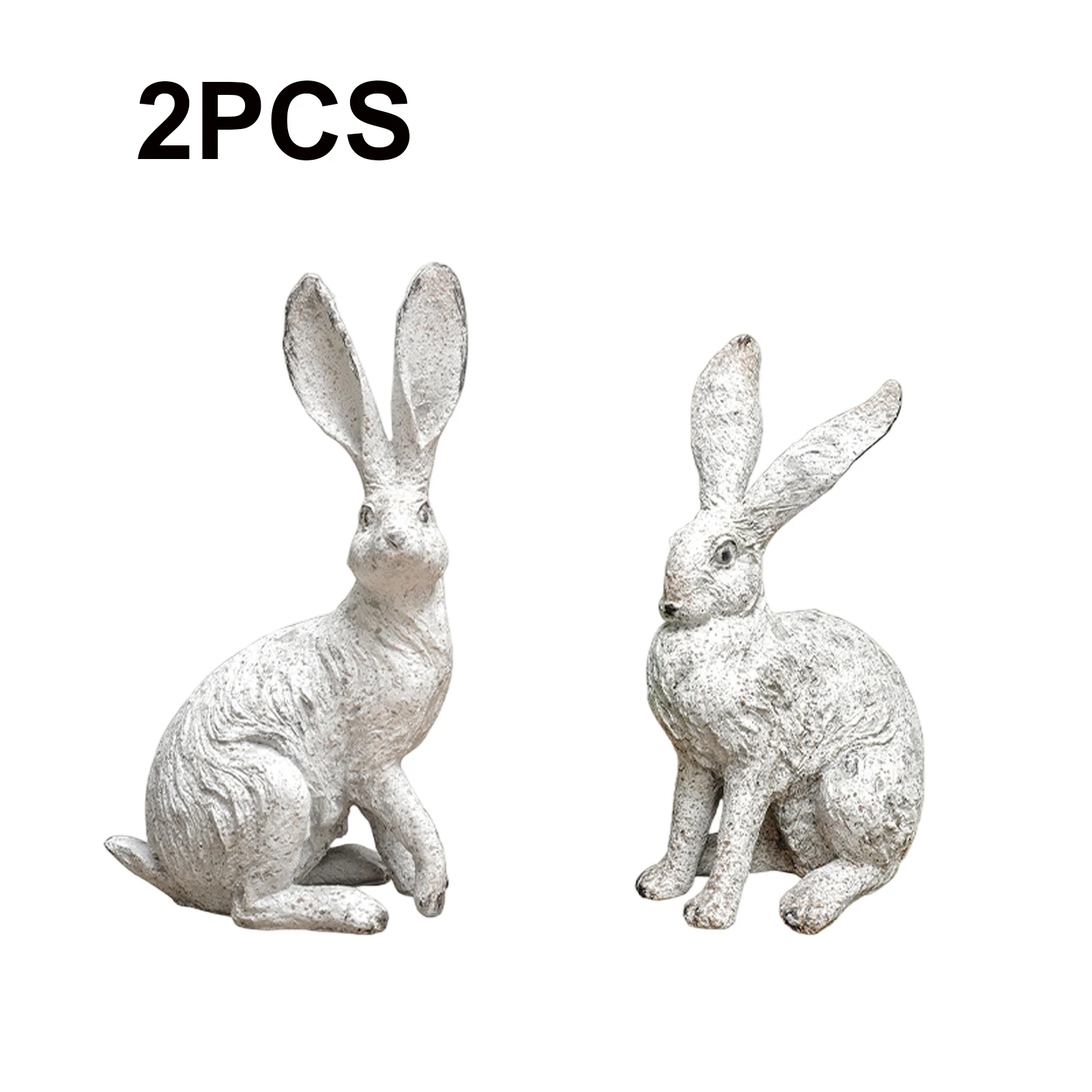 

Creative Yard White Rabbit Ornaments Home Park Garden Rabbit Statue Props Resin Sculpture