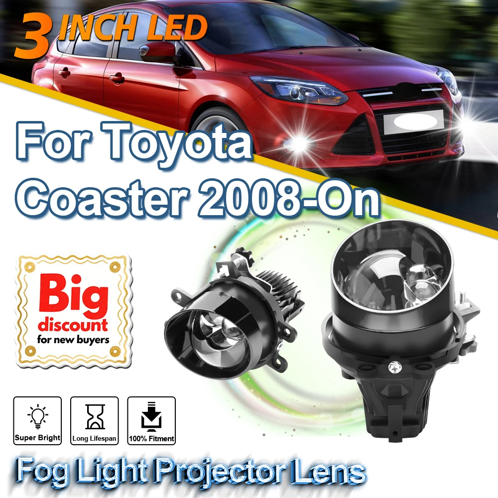 

ROADSUN 3.0 Inch Bi Auto LED Fog Light Projector Lens Assembly High Low Beam Fog Lamp Bulb For Toyota Coaster 2008 2009 2010-On