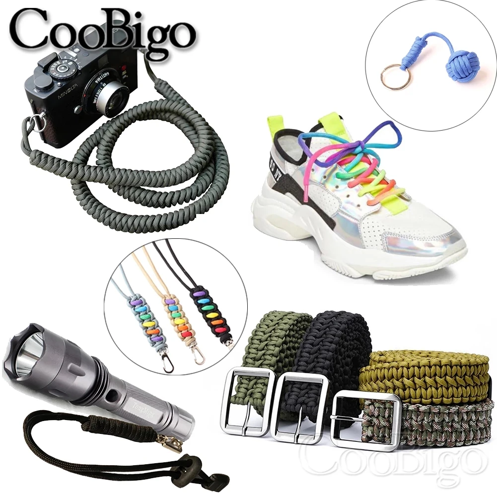 3/100 متر 4 مللي متر بلون المظلة الحبل الحبل حبل 7 ستراند أربطة الحذاء الحبل ل سوار Paracord لتقوم بها بنفسك الاكسسوارات الحرفية