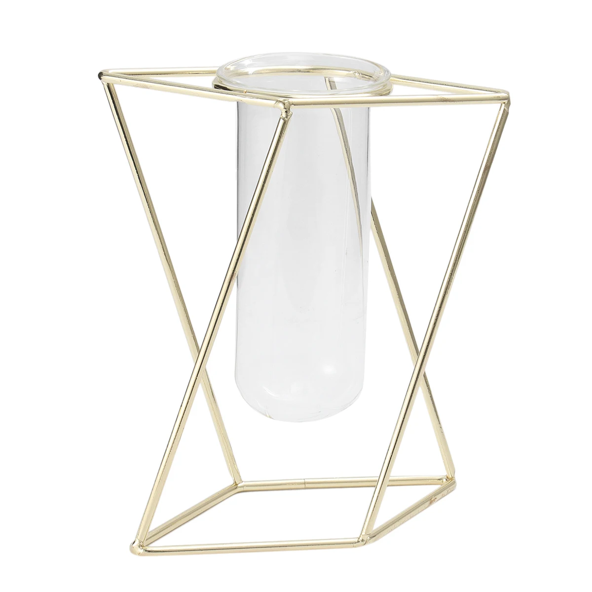 

Wrought Iron Vase Tube Terrarium Jar Decorations for Flowers Planter Metal Frame