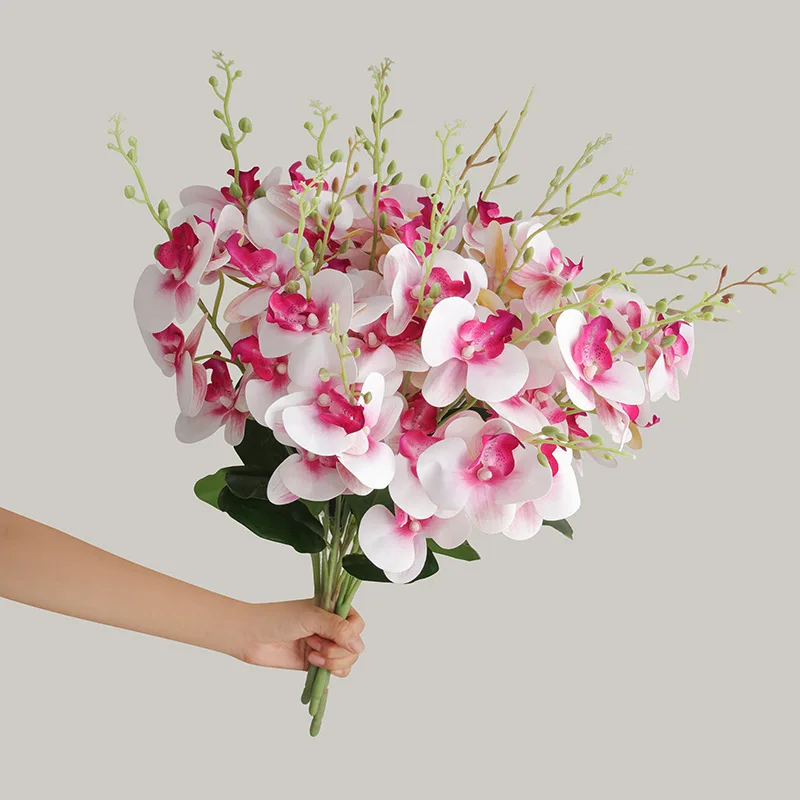 

Имитация 5 вилок, 20 головок, пленка, бабочка, букет орхидей, домашняя гостиная, стол, свадебное украшение, искусственные цветы, искусственный цветок