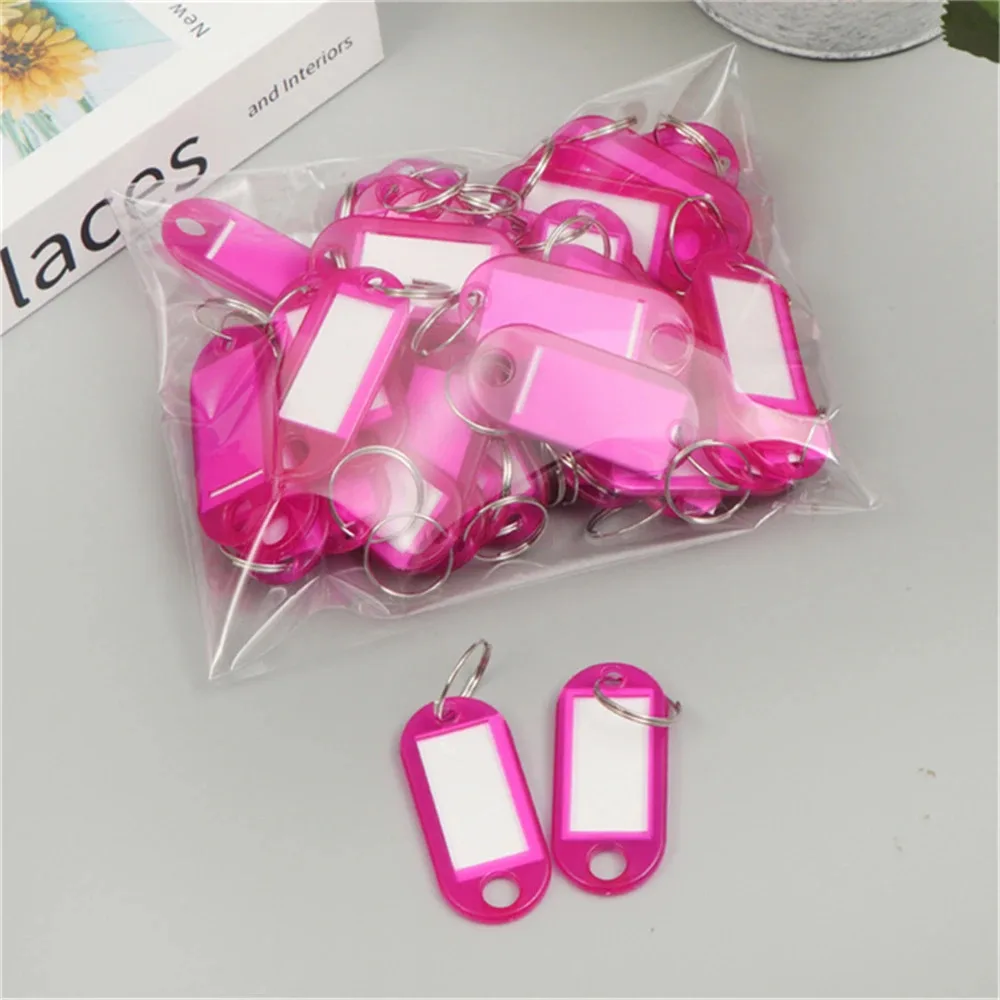 10/20/40 Stuks Kleurrijke Plastic Sleutelhanger Key Tags Label Genummerde Naam Bagagelabel Id Label Naamplaatjes met Split Ring - afbeelding 1