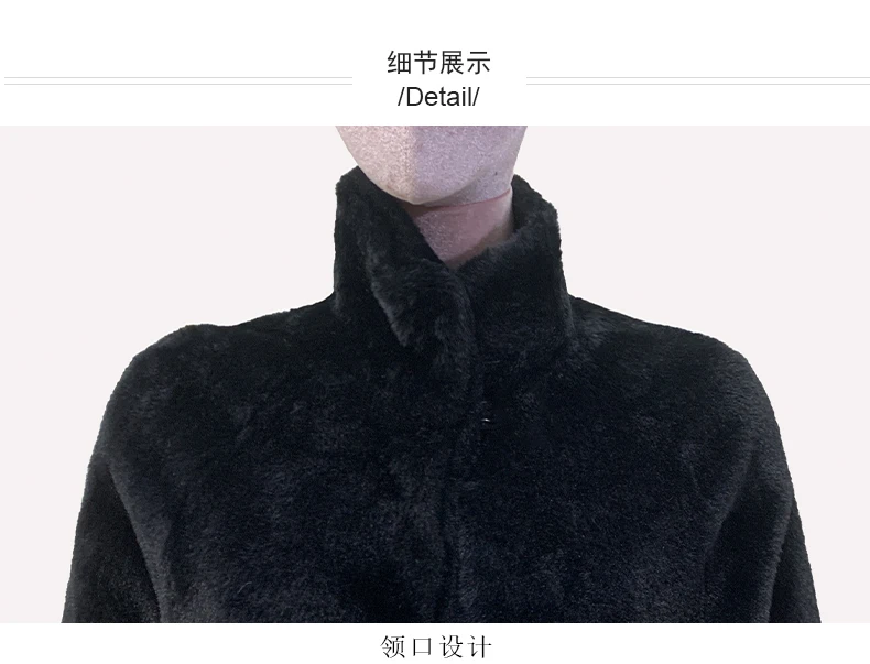 Nerazzurri Winter Extra Long Black Fluffy Thick Warm Soft Faux Rex Rabbit Fur Coat Women Stand Collar Sashes Maxi Furry Overcoat
