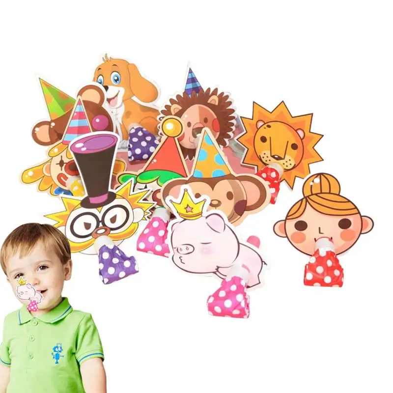 Party Noise Makers Animal Cartoon Noise Makers Portable Blowouts Whistle Colorful Blow Horns For Kindergarten Birthday Parties