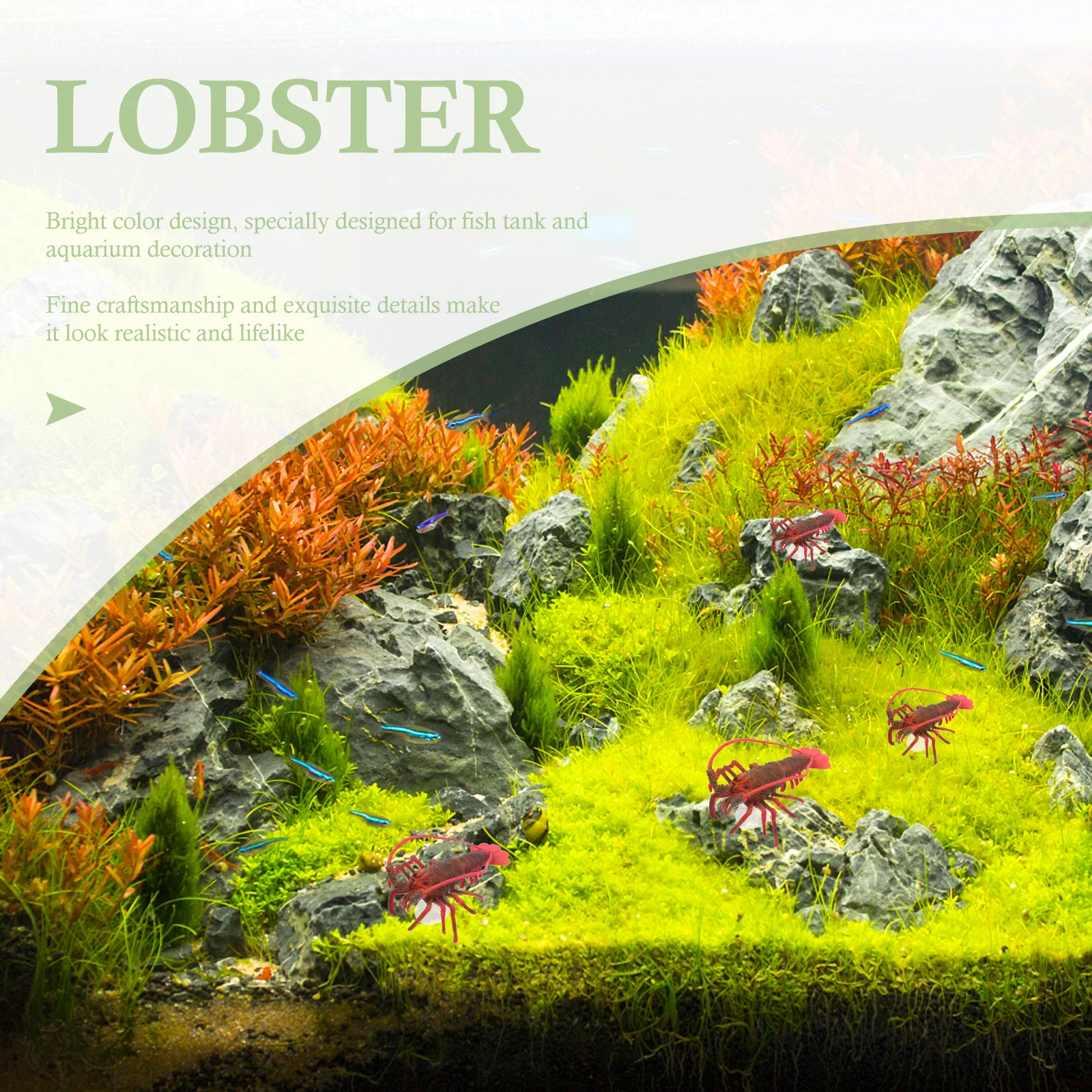 

Plastic Fish Tank Decorations Simulated Lobster Craft Environmental Protection Safe Aquarium Underwater Decor Realistic Details