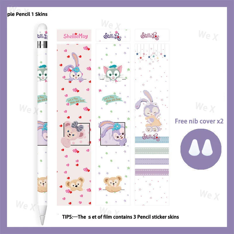 Disney Mickey Cartoon adesivos para lápis Apple, Scratchproof, Ultra fino, Touch Stylus Pen, papel protetor, pele, pele da etiqueta, 1, 2, 3pcs