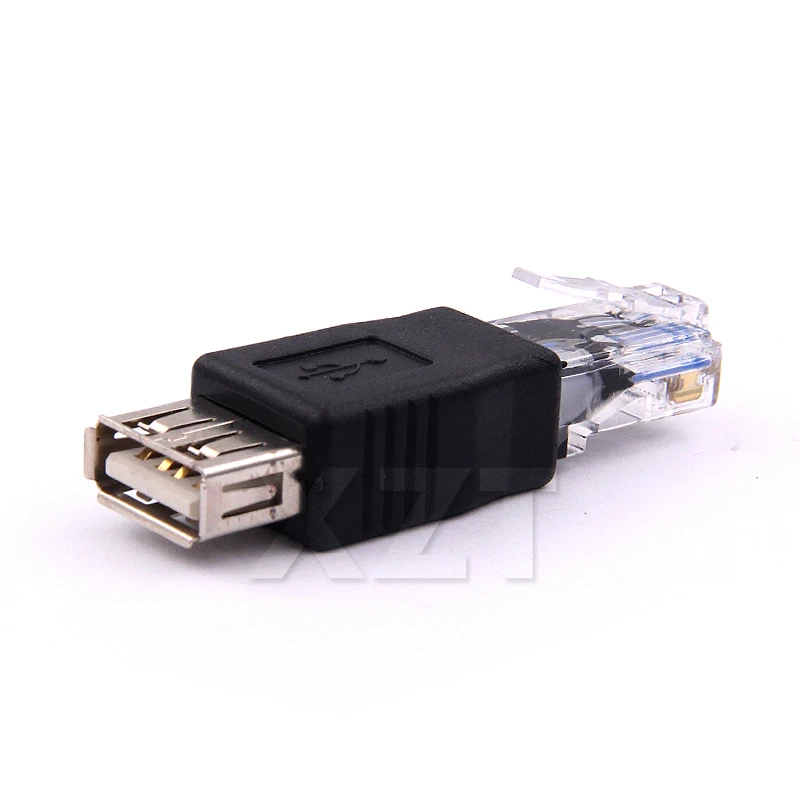 1pcs NEWEST Crystal Head RJ45 Male to USB 2.0 AF A Female Adapter Connector Laptop LAN Network Cable Ethernet Converter plug