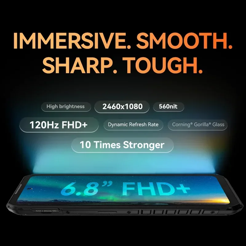IIIF150 B2 Pro Global Version Rugged Phone 6.8'' Screen Ultra-Thin 24GB(12+12) 256GB 108MP Camera G99 120Hz 10000mAh Cellphone