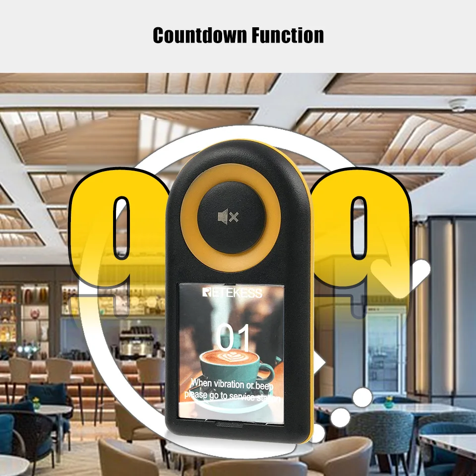 RETEKESS TD169 Drahtloses Restaurant-Pager-System, Vibrationsglocke, wasserdichter Vibrator, Coaster-Buzzer mit großer Reichweite für Food Truck und Café – Detail 9