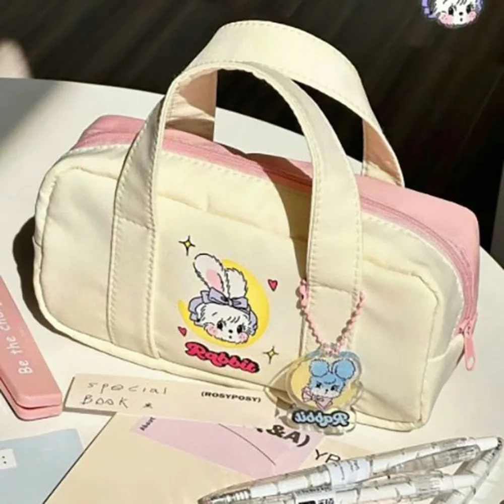 Cloth Cream Rabbit Pen Bag Soft Large Capacity Stationery Box Resistant To Dirt Washable Multifunctional Stationery Storage Bag