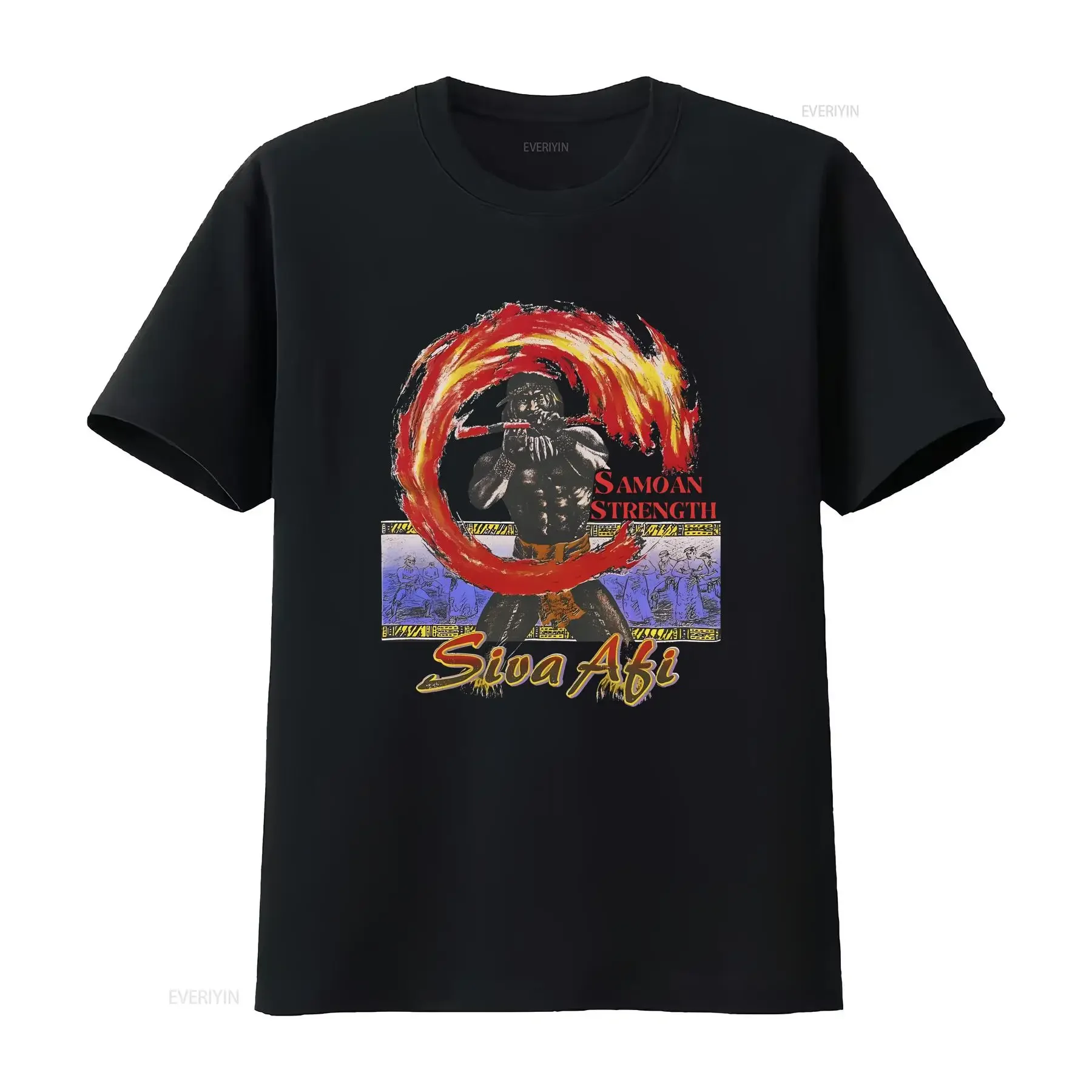 ساموا قوة سيفا أفي تي شيرت خمر تصميم 90s طباعة جديدة القطن الثقيل خمر غسلها لينة قليلا أوم