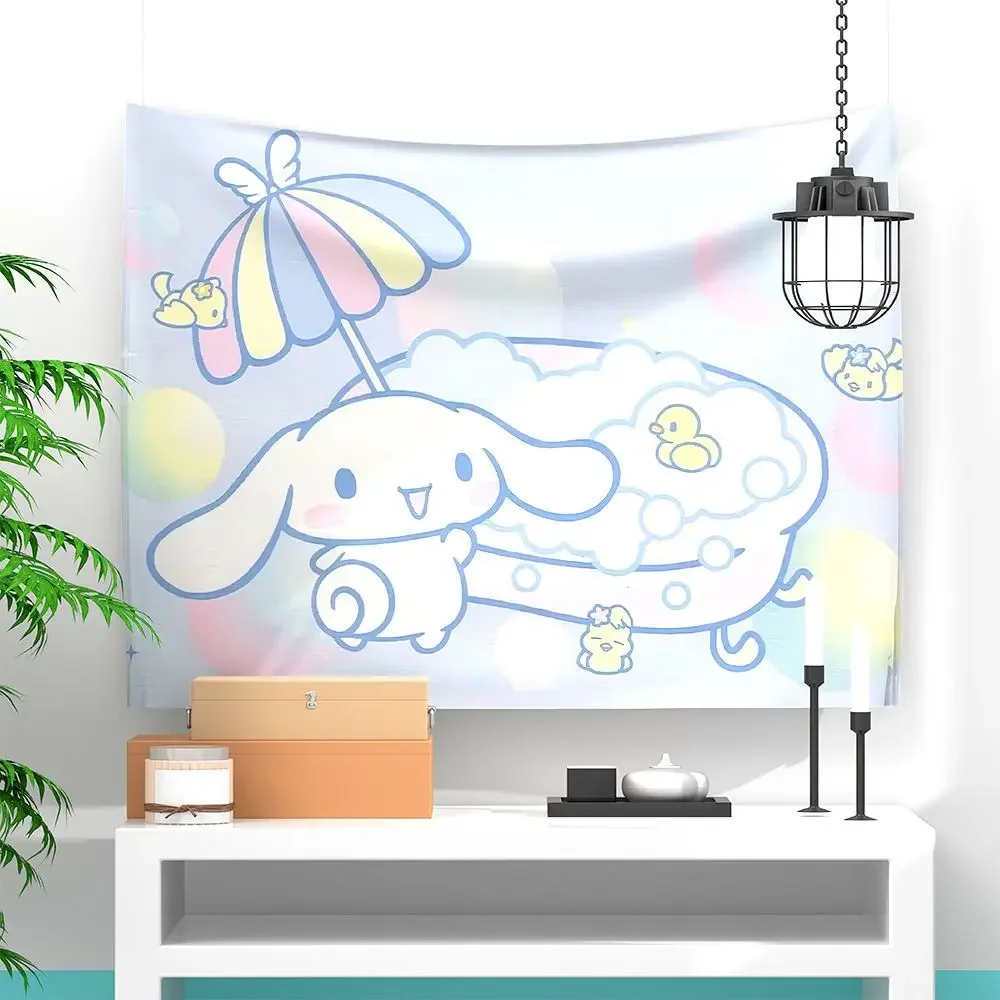 Sanrios Kuromi Mymelody kawaii Cartoon Tapestry Wall Hanging Girls Anime Wall Carpets yoga mat Room Dorm Decor Blanket Wall Rugs