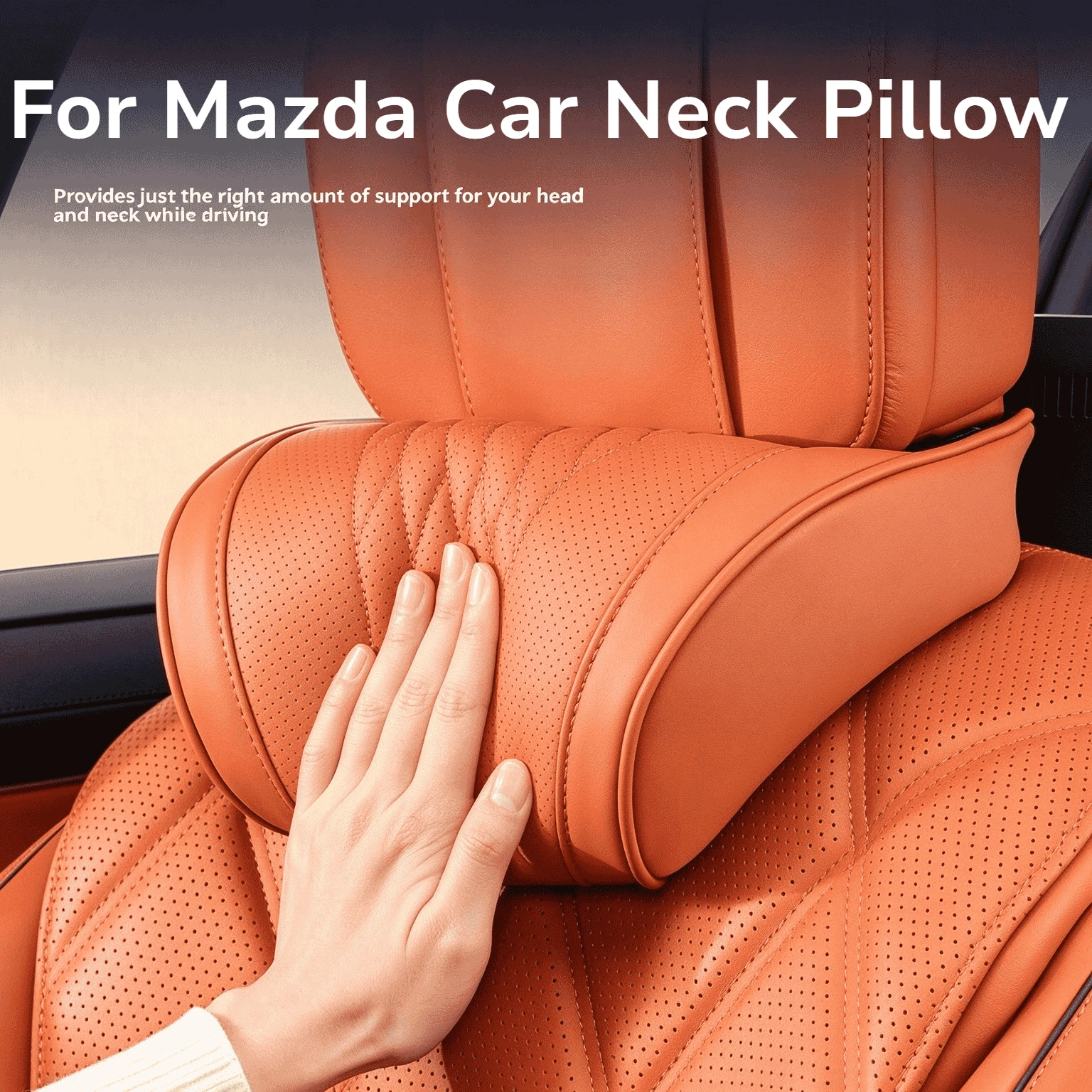 1set Soft Memory Foam Headrest Pillow Lumbar Support For Mazda6 CX-5 CX-30 MX-5 CX-50 CX-60 MX-30 Reduce Fatigue For Long Drive