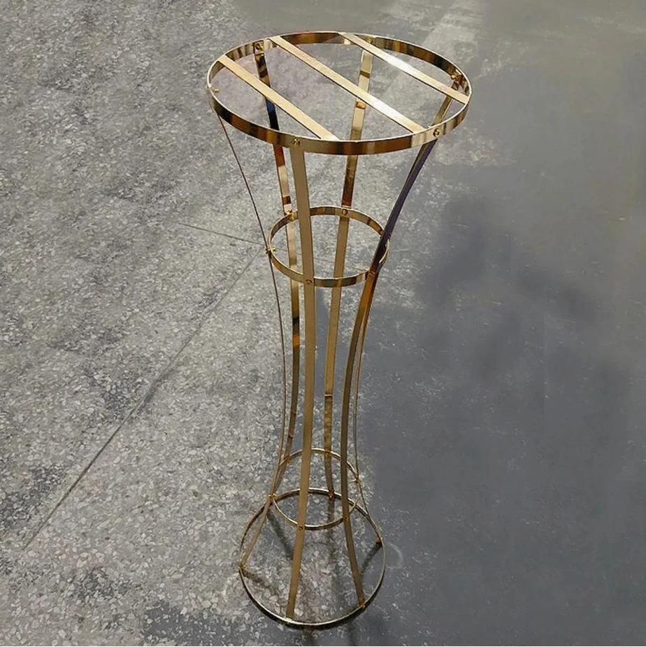 Eleganter 90cm Blumenständer in Gold/Schwarz, Hochzeits-Centerpiece, Romantische Partydekoration, Blumendisplay für Zuhause, Tischdekoration – Detail 7