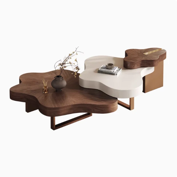French luxury cloud living room furniture set irregular sculpture design small space coffee table