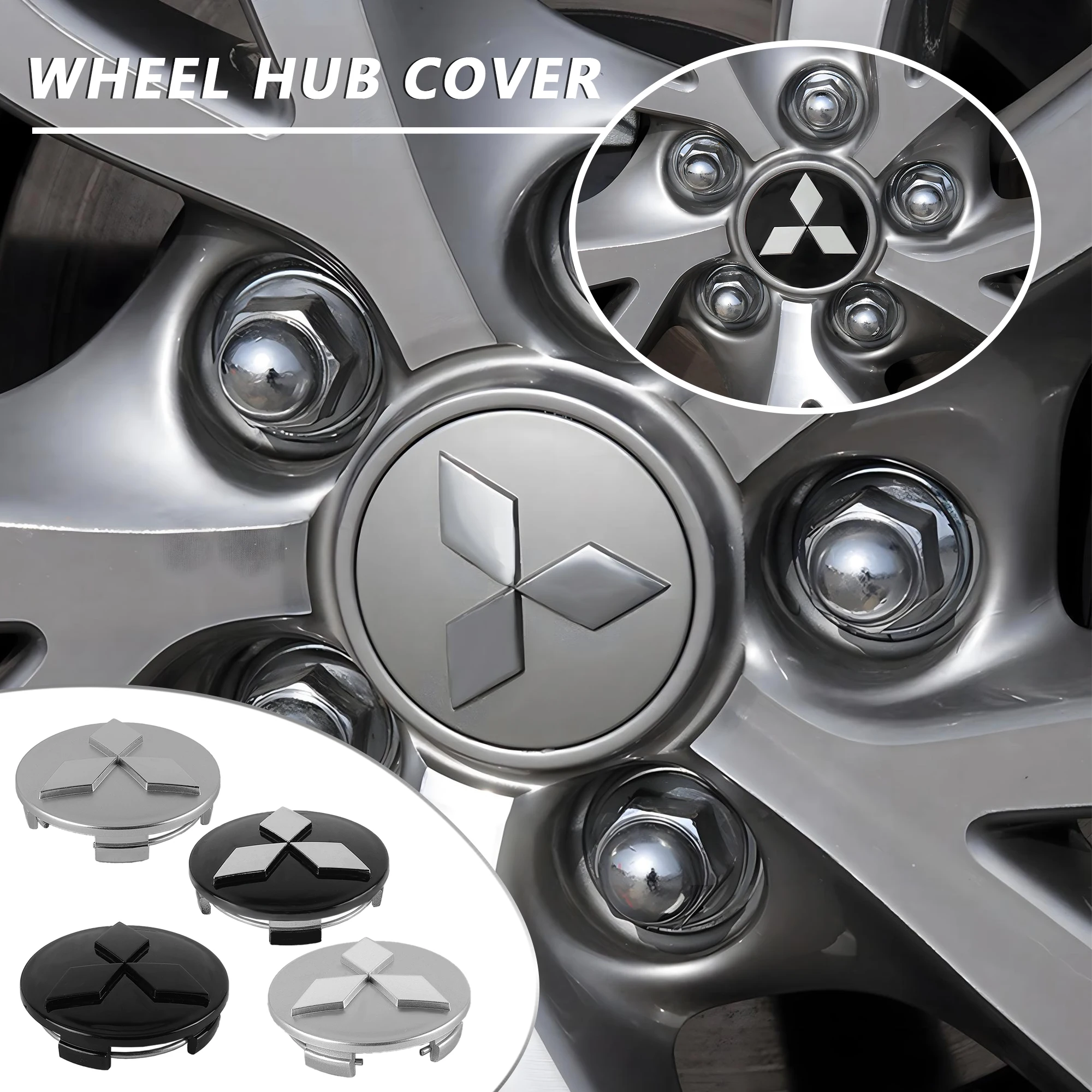 4Pcs 56/60MM Car Wheel Center Hub Caps Badge Tire Rim Cover For Mitsubishi Ralliart Colt ASX Lancer Pajero Outlander Galant L200