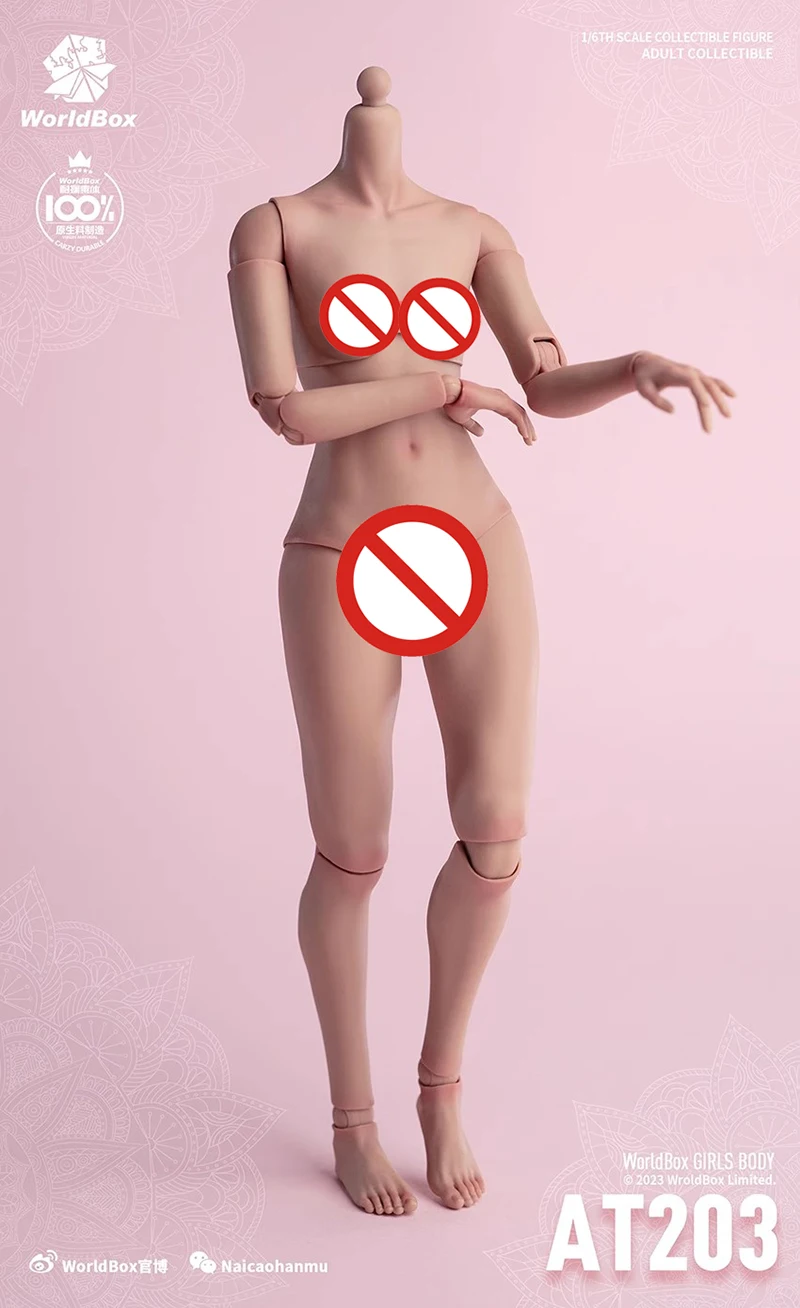 Worldbox AT203 1/6 Model Girl Flexible Joint Body 28.4cm Long Legs Female Soldier Pale Light Tan Small Bust Action Figure
