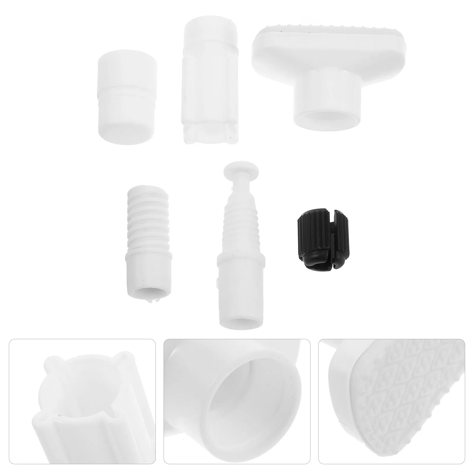 

4Sets Curtain Rod End Caps Telescopic Rod Accessories No-Drill Shower Window Curtain Finials Anti-Slip Plastic Replacement