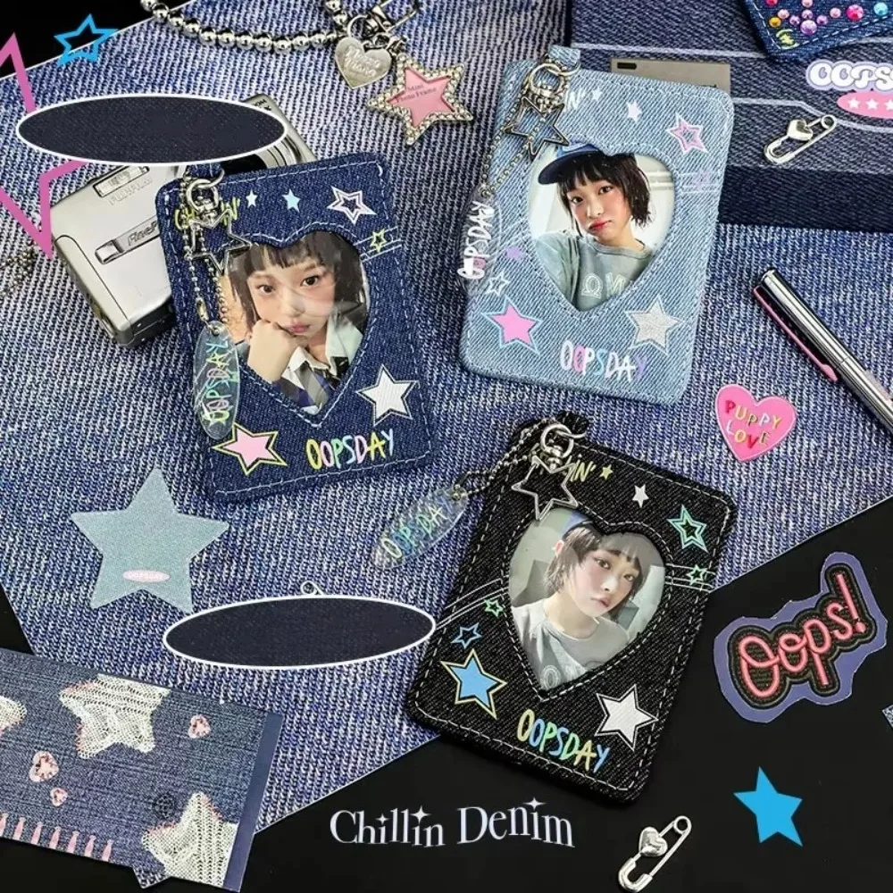 Симпатичная ретро фоторамка из джинсовой ткани в стиле y2k с подвеской-рюкзаком-цепочкой