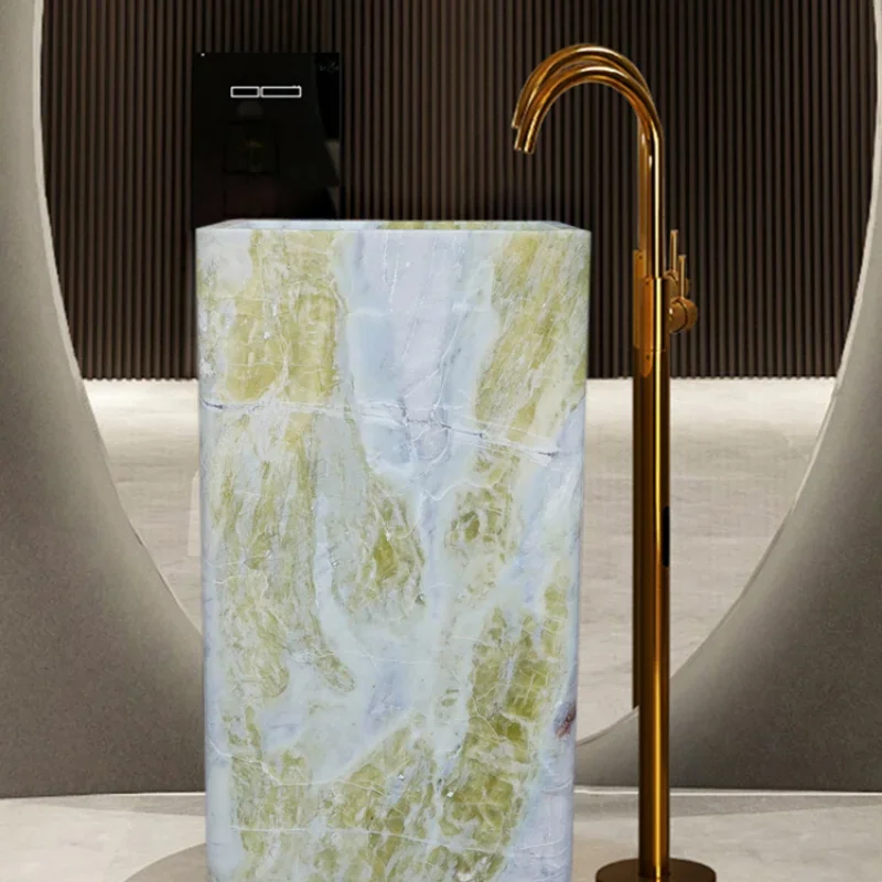 Hotel clubhouse integrated column basin light luxury art vertical wash