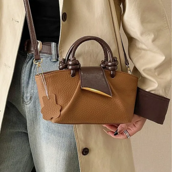 حقيبة كتف واسعة لخريف وشتاء 2025، محفظة كروس لوكس للنساء، حقيبة ركاب بسيطة، حقيبة حبال من النهار إلى الليل