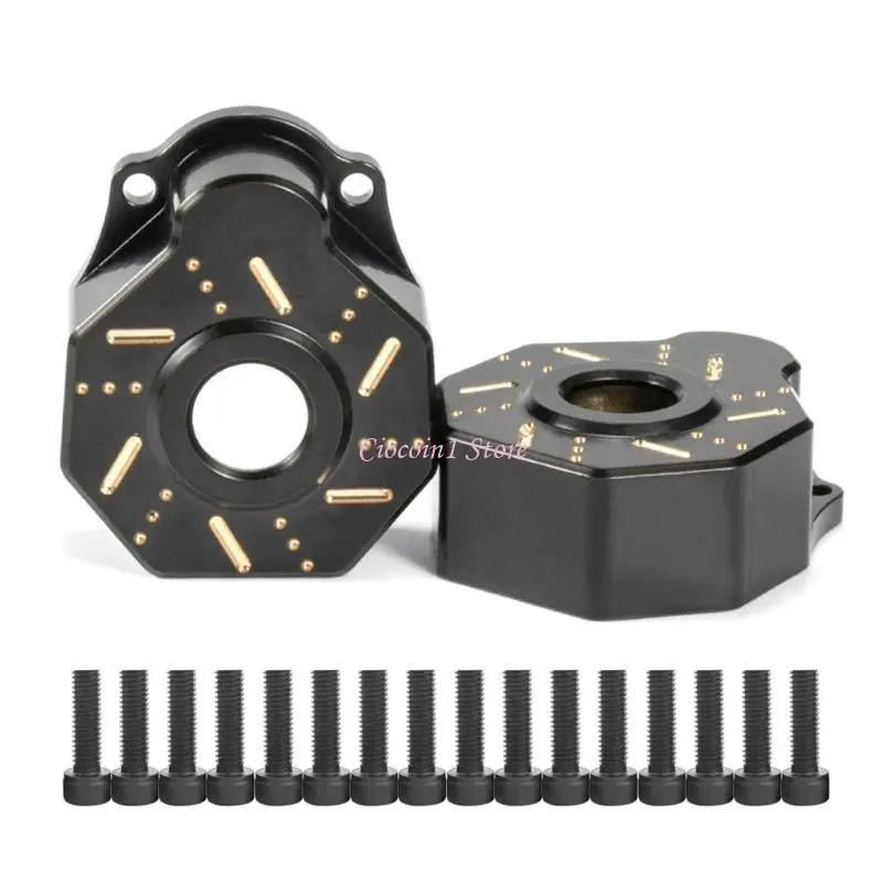 Y1UB Brass Counterweight Outer Drive Housing for 1/10 RC Crawler Car TRX-4 Black Coating Upgrade Parts 2pcs