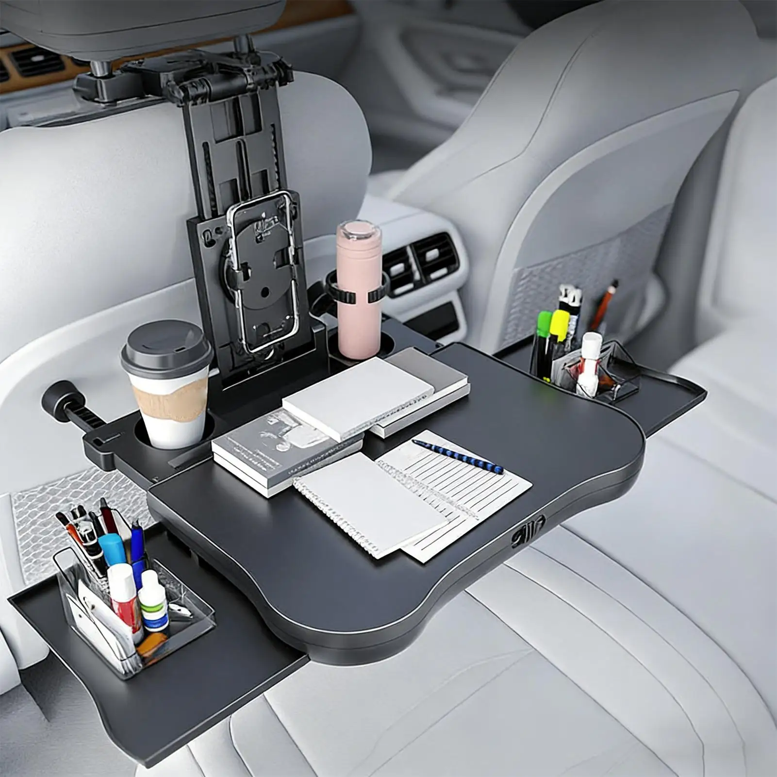 Car Back Seat Tray Table Foldable Back Headrest Seat Eating Food Trays Rotating Car Seat Back Computer Desk for Trailer RV Truck