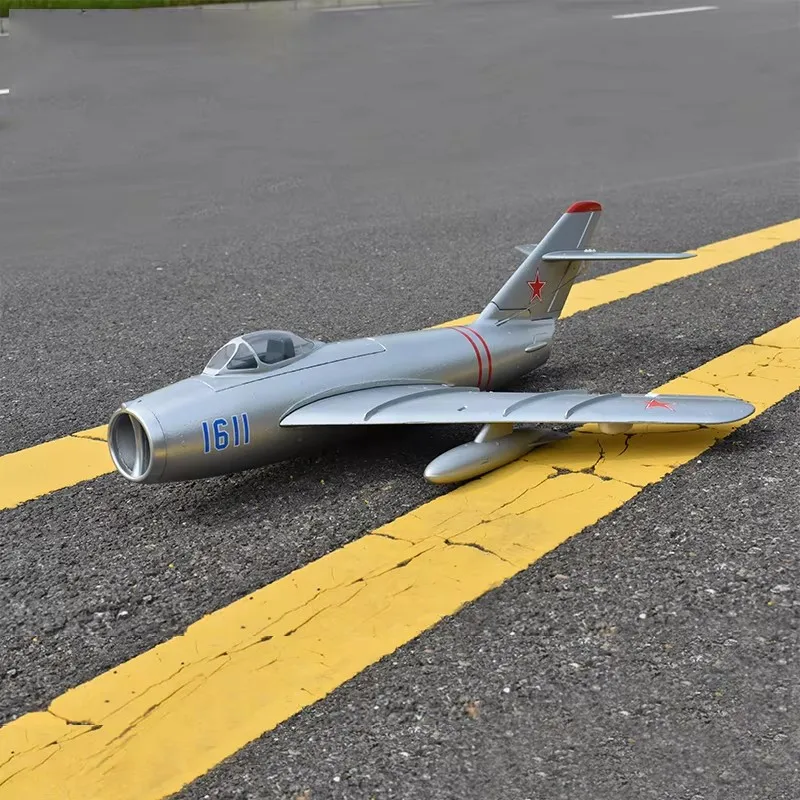 リモートコントロール航空機モデル,固定翼航空機,ジェット戦闘機,rc飛行機,屋外玩具,ギフト,mig 17,50mm,edf,50mm
