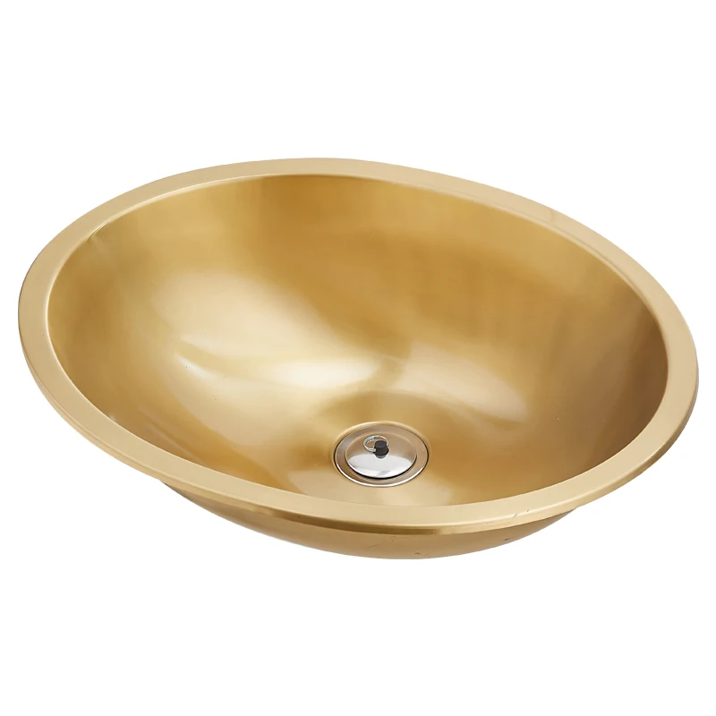 Recessed gold under-counter basin, bathroom washbasin, washbasin