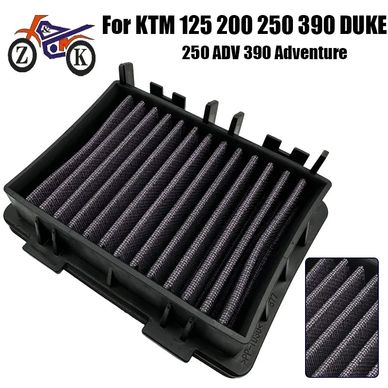 

1PCS Motorcycle Air Intake Filter For KTM 125 200 250 390 Duke 2017-2021 250ADV 390ADV Engine Air Filter Cleaner Replacement
