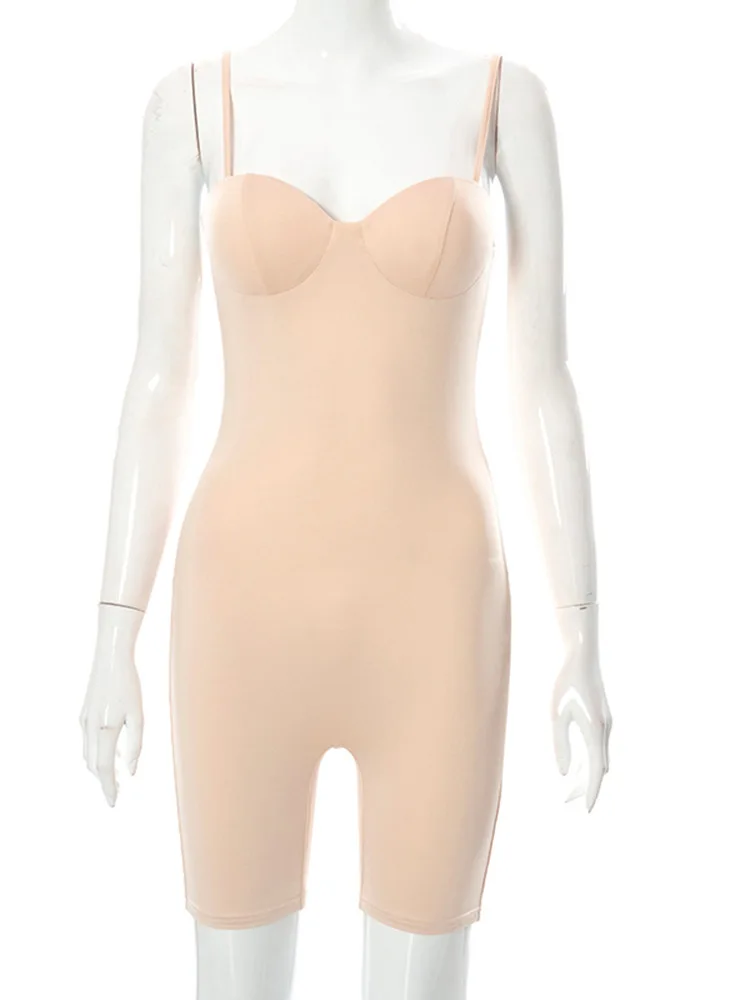 Body-Shaping n Patchwork Mesh Strapless Solid Camisole Skirt Sexy Cleavage Sleeveless Club Female Wear Mini Dress Wome
