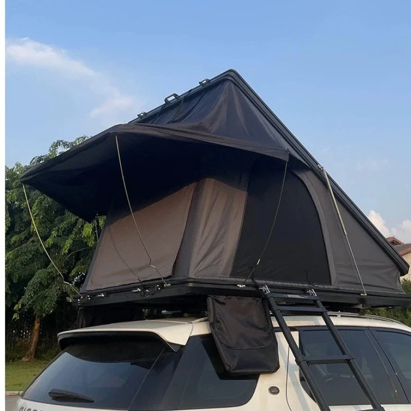 High Quality Hydraulic Automatic Triangular Aluminum Rooftop Tent Foldable SUV Outdoor Travel