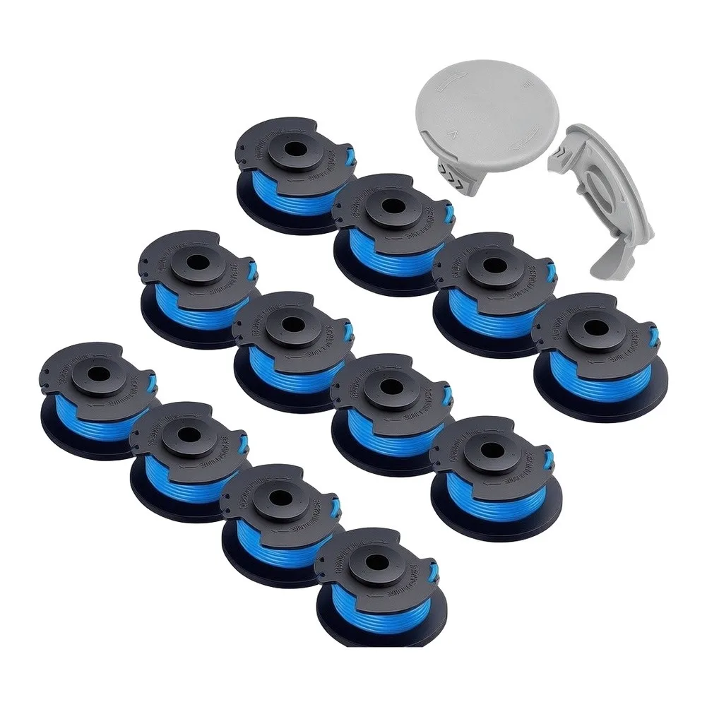 AC14RL3A Auto Feed Spool Refills for Lawn - 12 Count Pre-Wound Spools 11 ft 0.065 in Line with 2 Protective Covers