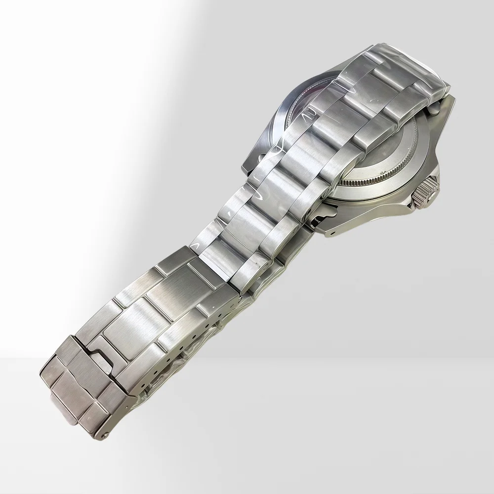 حافظة NH35 40 مم، زجاج مقوس، حافظة من الفولاذ المقاوم للصدأ، حزام من الفولاذ المقاوم للصدأ Nh35 NH36 أجزاء ساعة مقاومة للماء