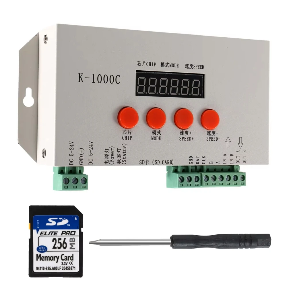 

LED Controller K-1000C K1000C WS2812B WS2811 APA102 T1000S WS2813 LED 2048 Pixel Program Controller DC5-24V