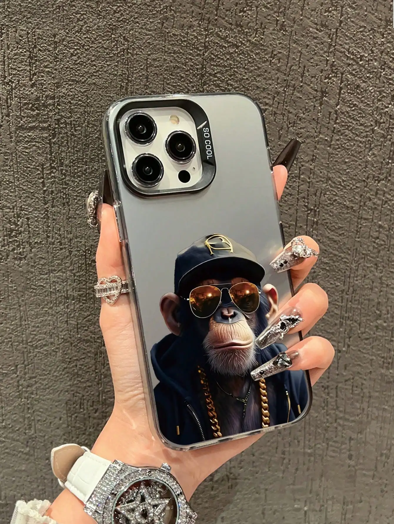 

Monkey Black And Popular phone case for iPhone 16 15 14 13 12 11 Pro/ Max/Plus shock-proof rear cover anti-fingerprint