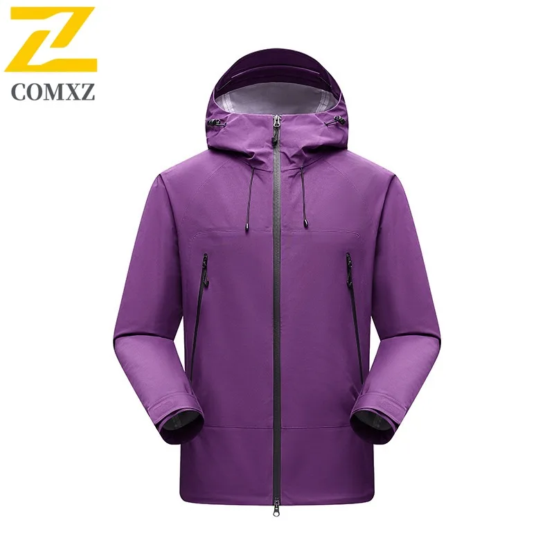 COMXZ Chaqueta يندبروف مقاوم للماء عادية في الهواء الطلق الدراجات معطف السفر المشي لمسافات طويلة ارتداء مقاومة حجم كبير الرجال سترة واقية سترة