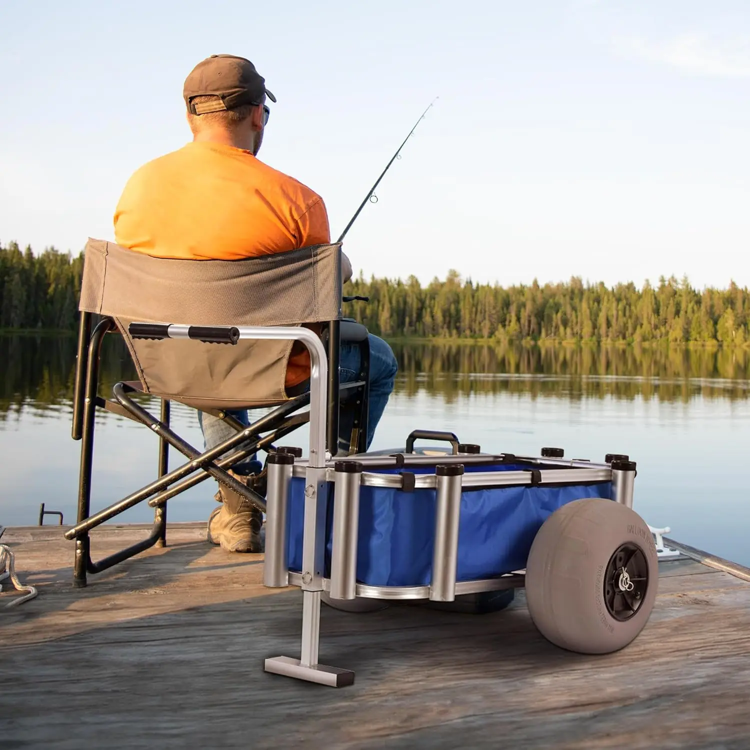 Storage Rolling Utility Cart, Heavy Duty & Waterproof Caddy, 220 lbs Capacity, Blue