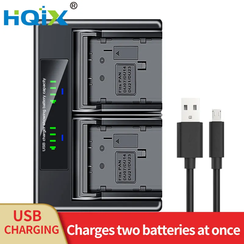 

HQIX for Panasoinc AG-UX180 VBR59 UX170 CX200 AJ-PX298 PX285 PX280 HC-MDH2GK MDH2 BS1H MDH3 Camera VW-VBD58 Dual Charger Battery