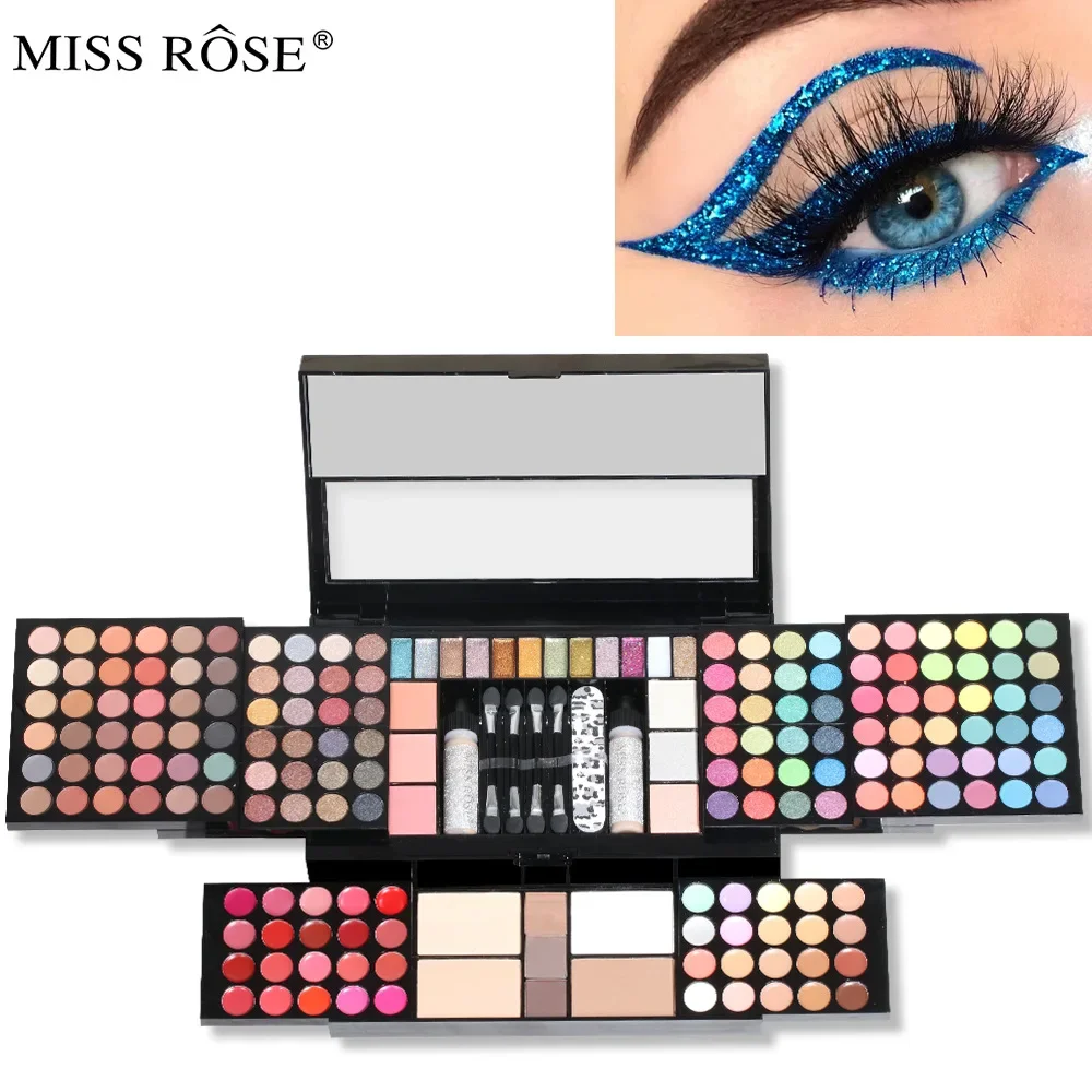 120 Colors Professional Makeup Box Full Kit Set Eyeshadow Palette Lip Gloss Highlighter Brush for Girl Women Gift Set Cosmetics