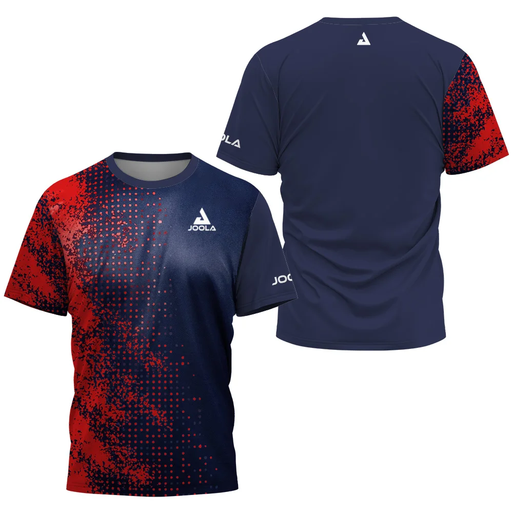 2025 new men's summer table tennis floral print men's badminton tennis brand quick drying short sleeved men's top sports T-shirt image 4