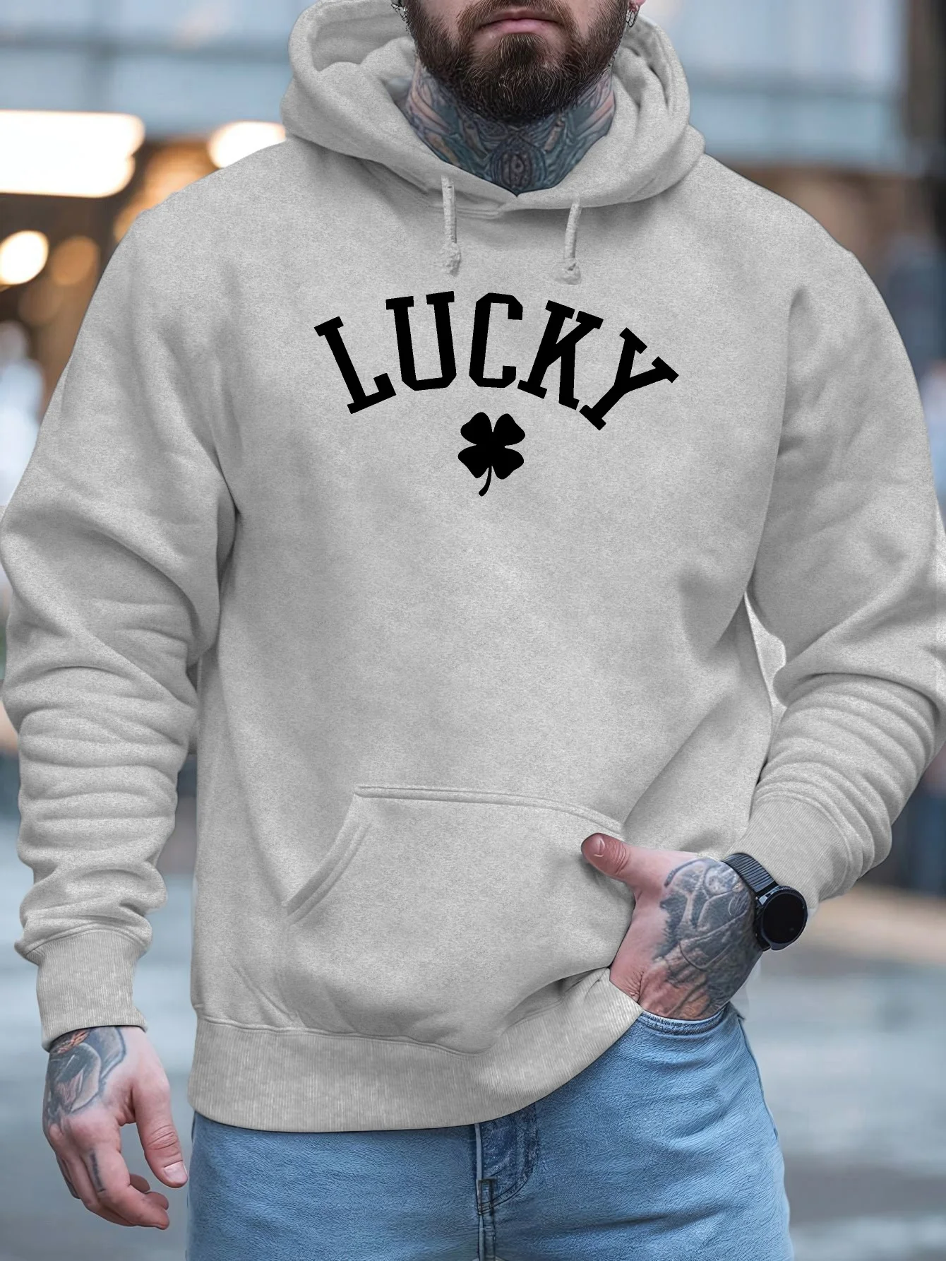 Sudadera con capucha de otoño invierno para hombre con un diseño