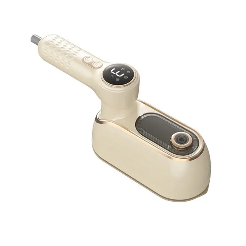 

ABVI-Portable Travel Steamer Iron, 1200W Handheld With LCD Display, Fast Heating, 180° Swivel Handle, White