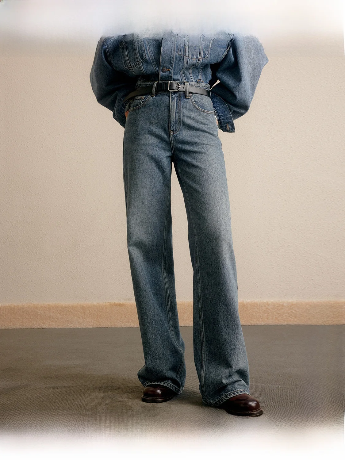 

Pure Cotton High Waist Straight Leg Jeans Women's Autumn Vintage Casual Cotton Denim Pants Comfortable Fit Long Trousers