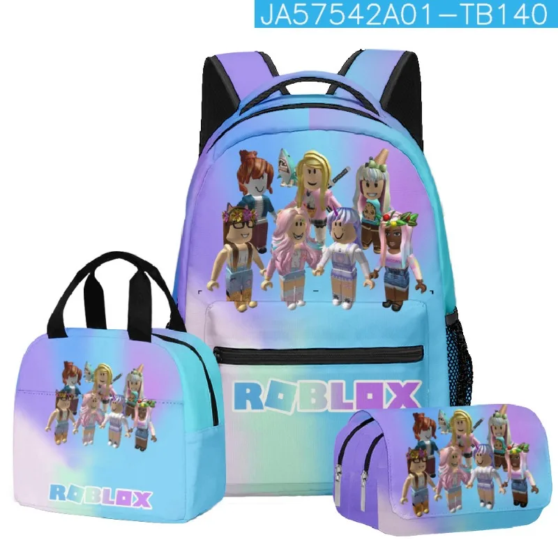 

Roblox Male and Female Primary and Secondary School Student Backpack Lunch Bag Double-layer Pencil Case Three Piece Set