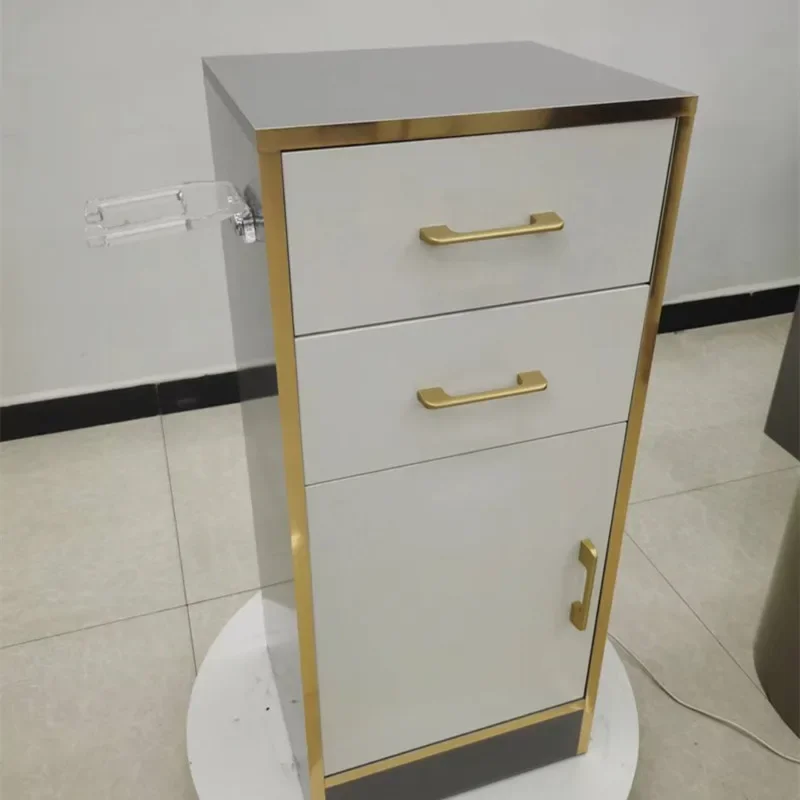 Carro de peluquería de Metal, barbería, esteticista, salón de tocador, Werkzeugwagen comercial, muebles bonitos YN50ST