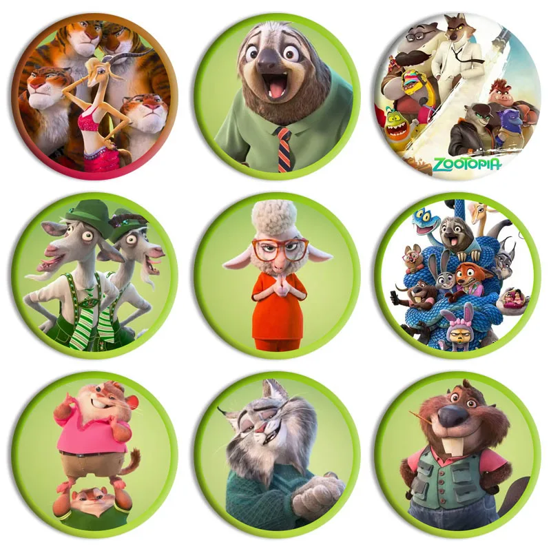 58 مللي متر ديزني Zootopia 2 المعادن المينا بروش شارات على ظهره الملابس التلبيب الستر الجينز اكسسوارات الديكور بطاقة هدية #1