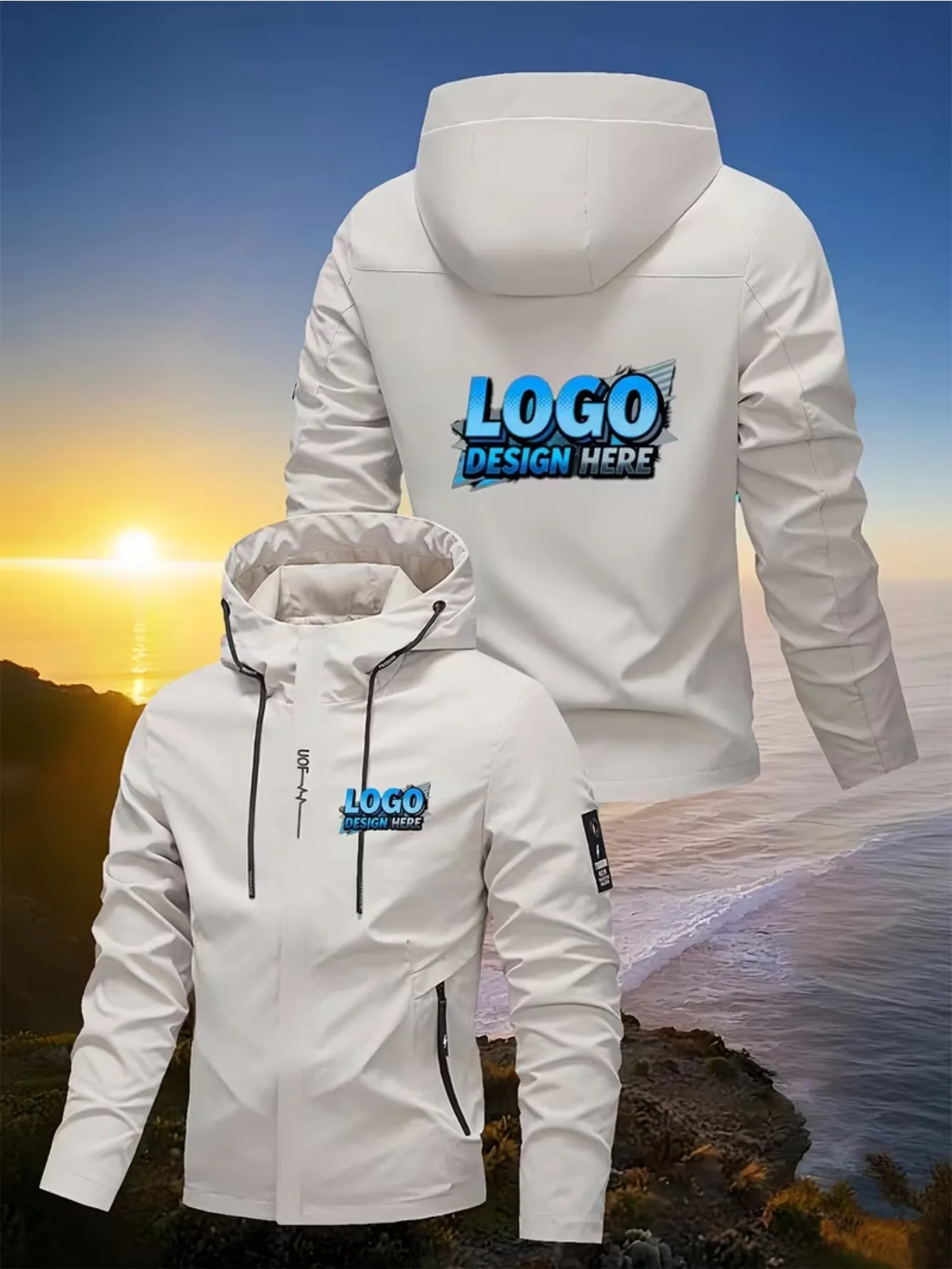 Custom-made premium men's hooded jackets, autumn and winter new arrivals—personalize with any logo, brand mark, image, or text.